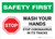 Safety First: STOP - Wash Your Hands - Stop Coronavirus Landscape - Wall Sign