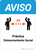 Notice: Practice Social Distancing with Icons Spanish - Wall Sign