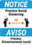 Notice: Practice Social Distancing Spanish Bilingual Portrait - Wall Sign