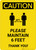 Caution: Please Maintain 6 Feet with Icon Portrait - Wall Sign
