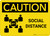 Caution: Social Distance 6 ft with Icon Landscape - Wall Sign