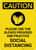 Caution: Please Use the Gloves Provided and Practice Social Distancing with Icon Portrait - Wall Sign