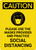 Caution: Please Use the Masks Provided and Practice Social Distancing with Icon Portrait - Wall Sign