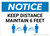 Notice: Keep a Safe Distance with Icon Landscape - Wall Sign