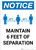 Notice: Maintain 6 Feet of Separation with Icon Portrait - Wall Sign