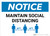 Notice: Maintain Social Distancing with Icon Landscape - Wall Sign