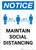 Notice: Maintain Social Distancing with Icon Portrait - Wall Sign