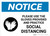 Notice: Please Use the Gloves Provided and Practice Social Distancing with Icon Landscape - Wall Sign