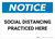 Notice: Social Distancing Practiced Here Landscape - Wall Sign