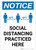Notice: Social Distancing Practiced Here with Icon Portrait - Wall Sign