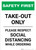 Safety First: Take Out Only Please Respect Social Distancing Portrait - Wall Sign