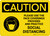 Caution: Please Use The Face Coverings Provided Practice Social Distancing with Icon Landscape - Wall Sign