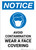 Notice: Avoid Contamination Wear A Face Covering with Icon Portrait - Wall Sign