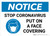 Notice: Stop Coronavirus Put On A Face Covering with Icon Landscape - Wall Sign