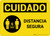 Caution: Safe Distance Spanish with Icon Landscape - Wall Sign