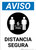 Notice: Safe Distance Spanish with Icon Portrait - Wall Sign