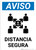 Notice: Safe Distance Spanish with Icon v2 Portrait - Wall Sign