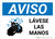 Notice: Wash Hands Spanish with Icon Landscape - Wall Sign