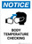 Notice: Body Temperature Checking with Icon Portrait - Wall Sign
