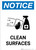 Notice: Clean Surfaces with Icon Portrait - Wall Sign