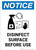 Notice: Disinfect Surface Before Use with Icon Portrait - Wall Sign