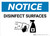 Notice: Disinfect Surfaces with Icon Landscape - Wall Sign