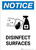 Notice: Disinfect Surfaces with Icon Portrait - Wall Sign