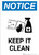 Notice: Keep It Clean with Icon Portrait - Wall Sign