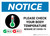 Notice: Please Check Your Body Temperature Beware of COVID with Icon Landscape - Wall Sign