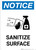 Notice: Sanitize Surface with Icon Portrait - Wall Sign
