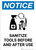 Notice: Sanitize Tools Before and After Use with Icon Portrait - Wall Sign