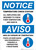 Notice: Temperature Check Station Employees Required Bilingual with Icon Portrait - Wall Sign