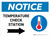 Notice: Temperature Check Station Right with Icon Landscape - Wall Sign
