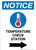 Notice: Temperature Check Station Right with Icon Portrait - Wall Sign