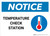 Notice: Temperature Check Station with Icon Landscape - Wall Sign