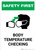 Safety First: Body Temperature Checking with Icon Portrait - Wall Sign