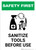 Safety First: Sanitize Tools Before Use with Icon Portrait - Wall Sign