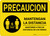 Caution Precaucion: Stay Safely Apart Spanish with Icon Landscape - Wall Sign