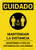 Caution: Stay Safely Apart Spanish with Icon Portrait - Wall Sign