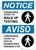 Notice: Coronavirus Walk Up Testing Bilingual with Icon Portrait - Wall Sign