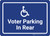 Accessible Voter Parking In Rear with ADA Icon Landscape - Wall Sign