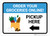 Order Groceries Online Pickup Here Left with Icon Landscape - Wall Sign