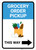Grocery Order Pickup Right Arrow with Icon Portrait - Wall Sign