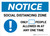 Notice: Social Distancing Zone with Icon Landscape - Wall Sign