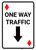 Casino - One Way Traffic Diamond Playing Card with Arrow Down Portrait - Wall Sign