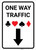 Casino - One Way Traffic with Arrow Down Portrait - Wall Sign