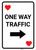 Casino - One Way Traffic Hearts Playing Card with Arrow Right Portrait - Wall Sign