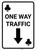 Casino - One Way Traffic Clubs Playing Card with Arrow Down Portrait - Wall Sign