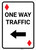 Casino - One Way Traffic Diamond Playing Card with Arrow Left Portrait - Wall Sign