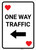Casino - One Way Traffic Heart Playing Card with Arrow Left Portrait - Wall Sign